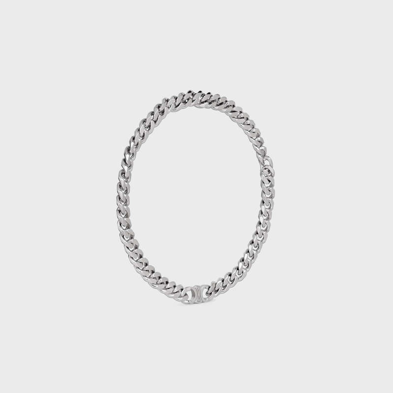 Celine Triomphe Gourmette In Brass With Rhodium Finish Kolye Gümüş | CL-591659
