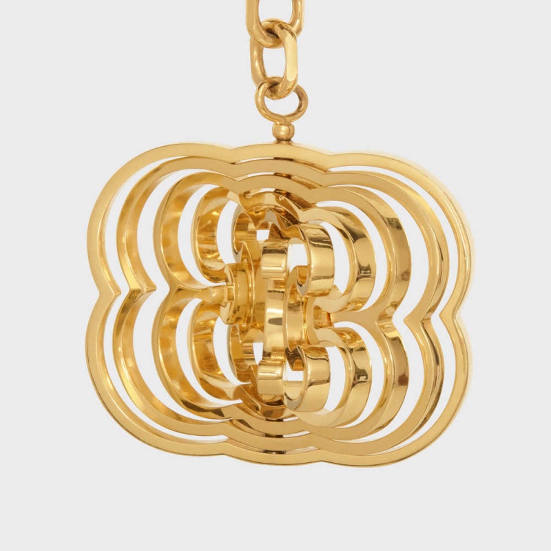 Celine Triomphe Helix Charm In Brass Küçük Deri Ürünler Altın | CL-592917