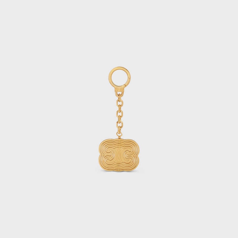 Celine Triomphe Helix Charm In Brass Küçük Deri Ürünler Altın | CL-592917