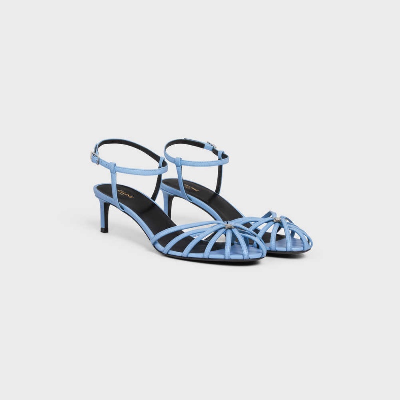 Celine Triomphe In Calfskin Sandalet Açık Mavi | CL-592602