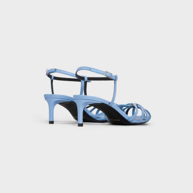 Celine Triomphe In Calfskin Sandalet Açık Mavi | CL-592602