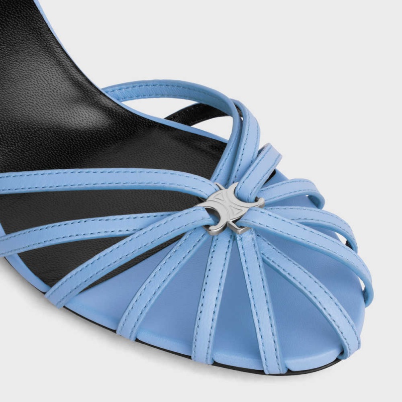 Celine Triomphe In Calfskin Sandalet Açık Mavi | CL-592602