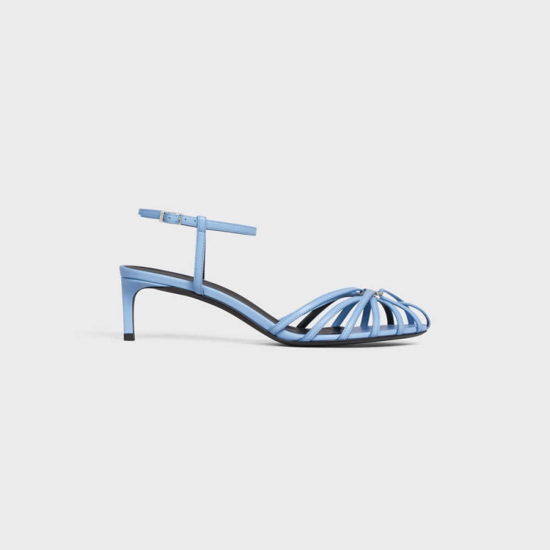 Celine Triomphe In Calfskin Sandalet Açık Mavi | CL-592602