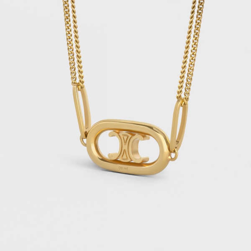 Celine Triomphe In Gold Brass Kolye Altın | CL-592258