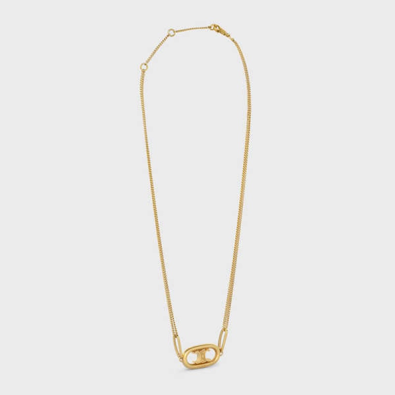 Celine Triomphe In Gold Brass Kolye Altın | CL-592258
