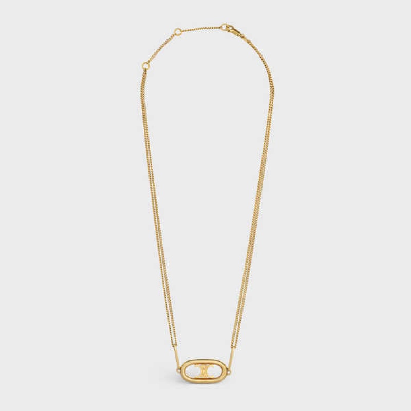 Celine Triomphe In Gold Brass Kolye Altın | CL-592258