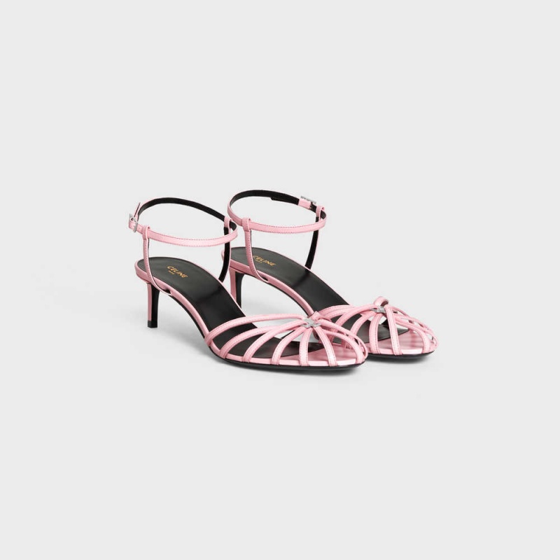 Celine Triomphe In Kidskin Silver Finishing Sandalet Pembe | CL-592603