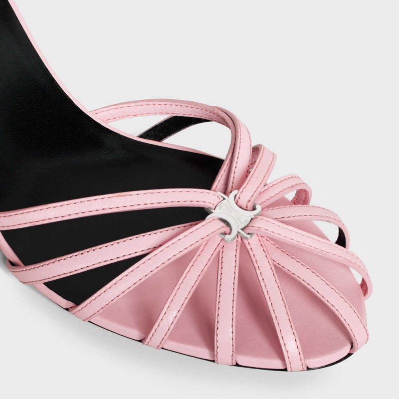 Celine Triomphe In Kidskin Silver Finishing Sandalet Pembe | CL-592603