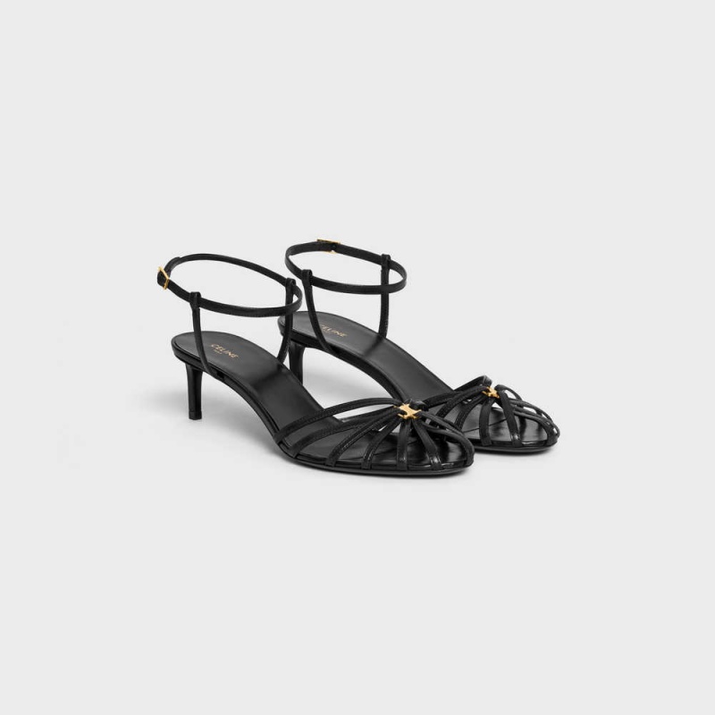 Celine Triomphe In Lambskin Sandalet Siyah | CL-592601