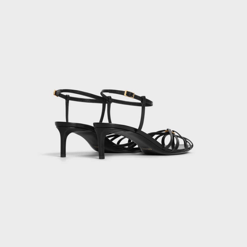 Celine Triomphe In Lambskin Sandalet Siyah | CL-592601