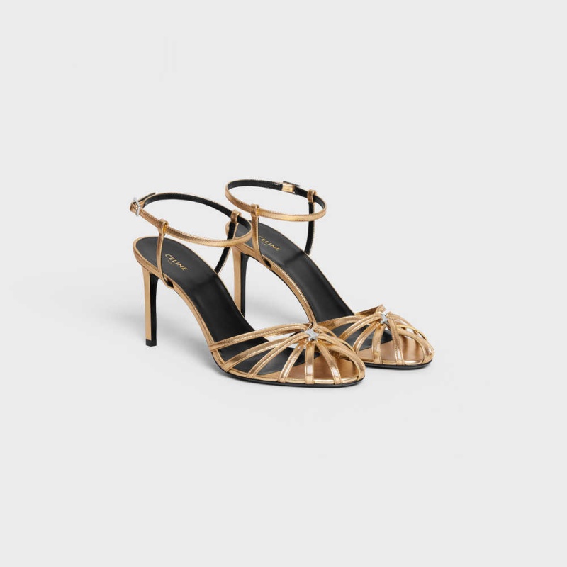 Celine Triomphe In Laminated Sandalet Altın | CL-592599