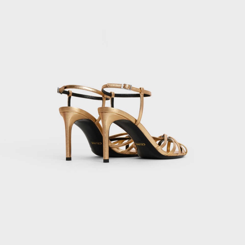 Celine Triomphe In Laminated Sandalet Altın | CL-592599