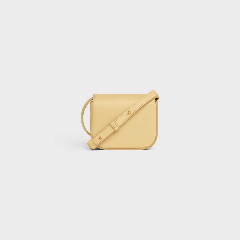 Celine Triomphe In Shiny Calfskin Mini Çanta Kayısı Rengi | CL-593014