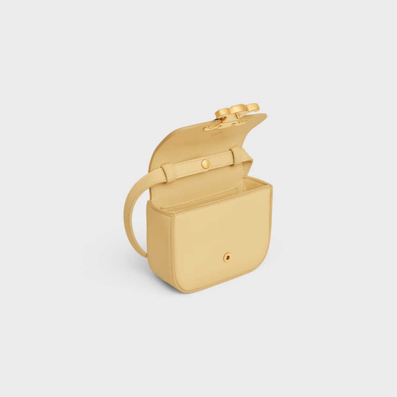 Celine Triomphe In Shiny Calfskin Mini Çanta Kayısı Rengi | CL-593014