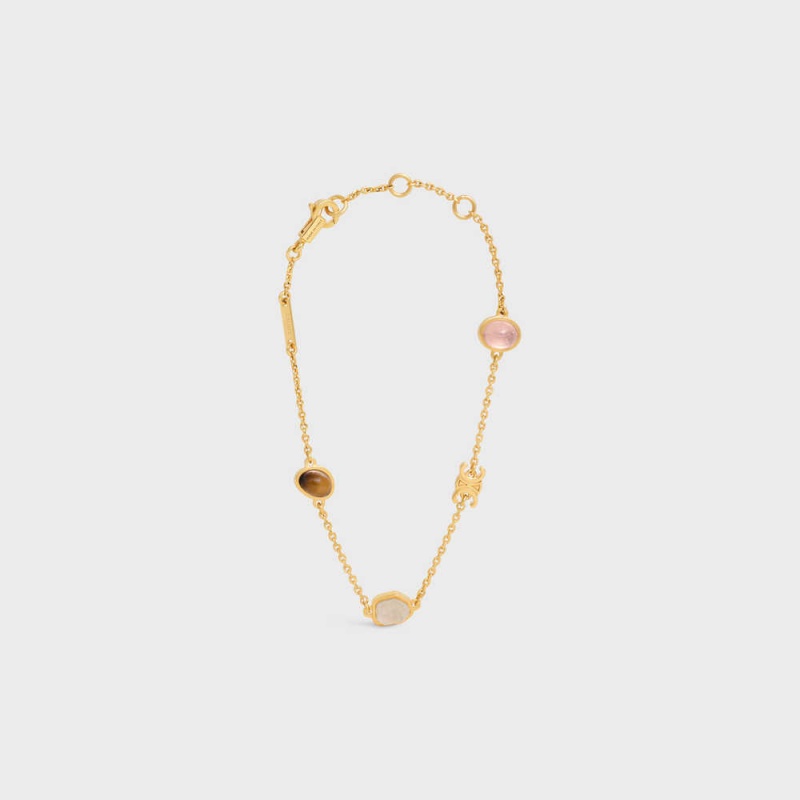Celine Triomphe Indie In Brass With Gold Finish Bilezik Altın | CL-592198