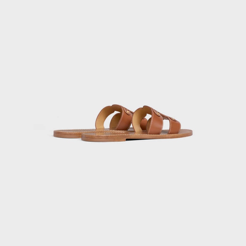 Celine Triomphe Mule In Calfskin Sandalet Kahverengi | CL-592583