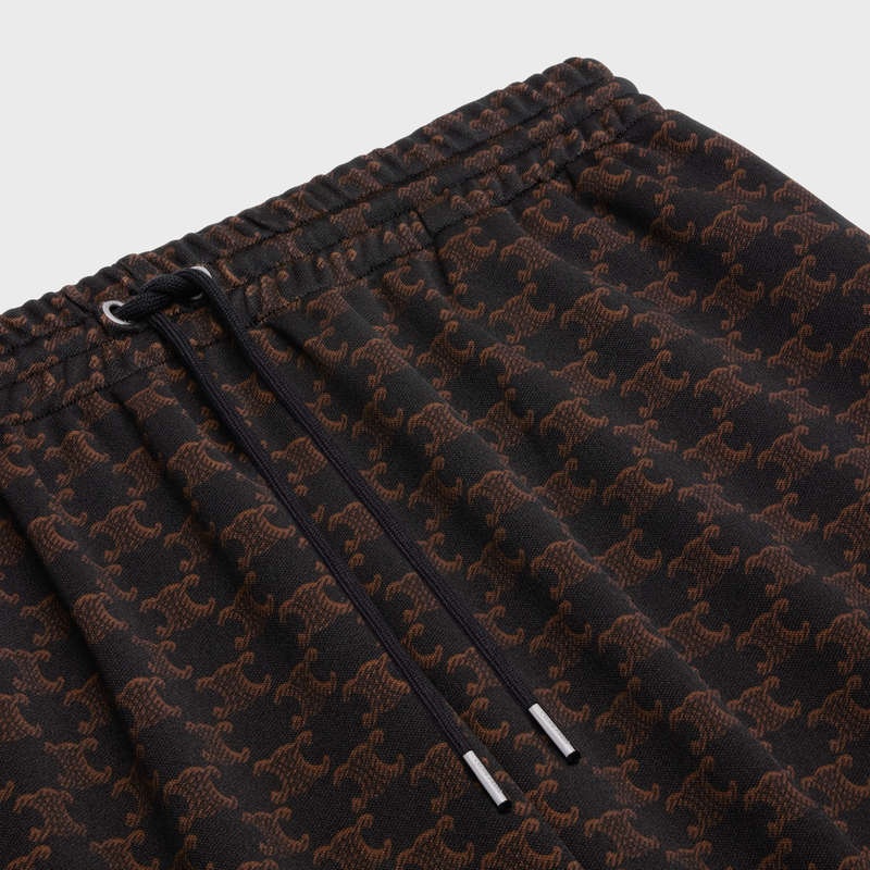 Celine Triomphe Parça In Monogram Jersey Pantolon Kahverengi | CL-592040