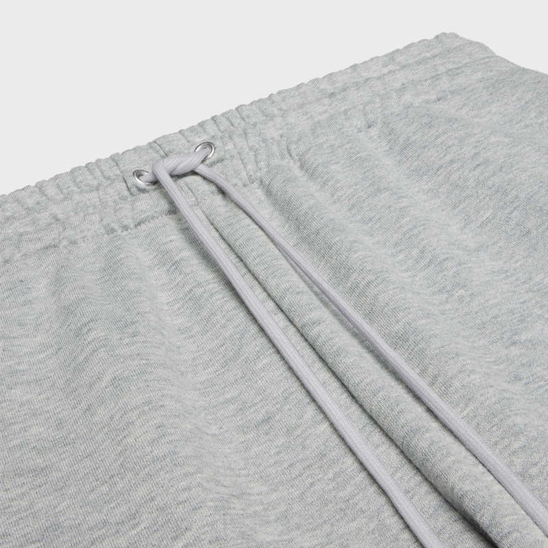 Celine Triomphe Parça In Pamuklu And Cashmere Pantolon Gri Beyaz | CL-592033