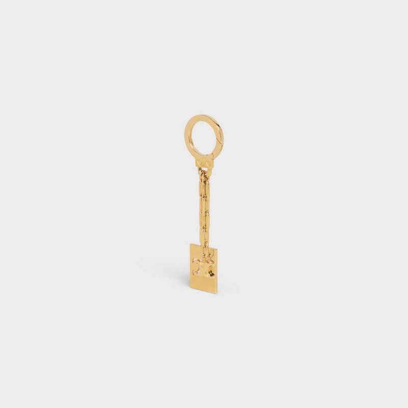 Celine Triomphe Plate Charm In Brass Küçük Deri Ürünler Altın | CL-592918