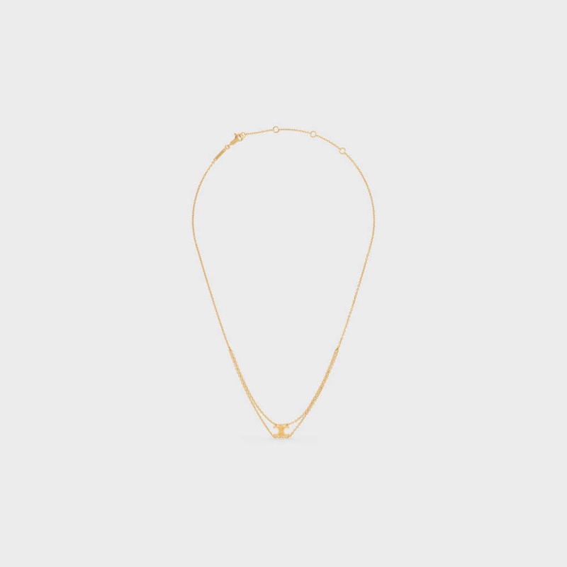 Celine Triomphe Suspended In Brass With Gold Finish Kolye Altın | CL-592247