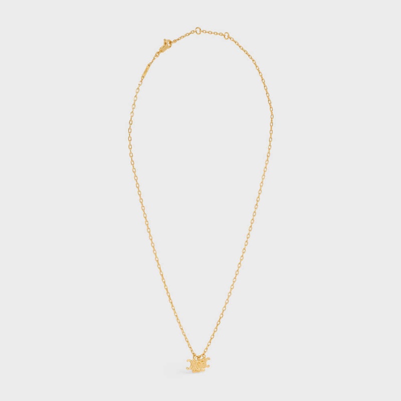 Celine Triomphe Trio In Brass With Gold Finish Kolye Altın | CL-592249