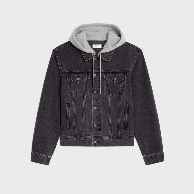 Celine Trucker In Charcoal Wash Denim Blousons Gri Açık Mavi | CL-591963