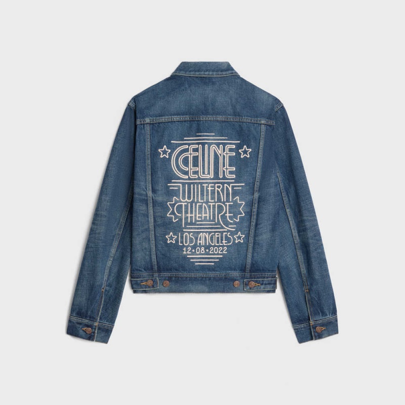 Celine Trucker In Dark Union Wash Denim Mont Koyu Açık Mavi | CL-592633