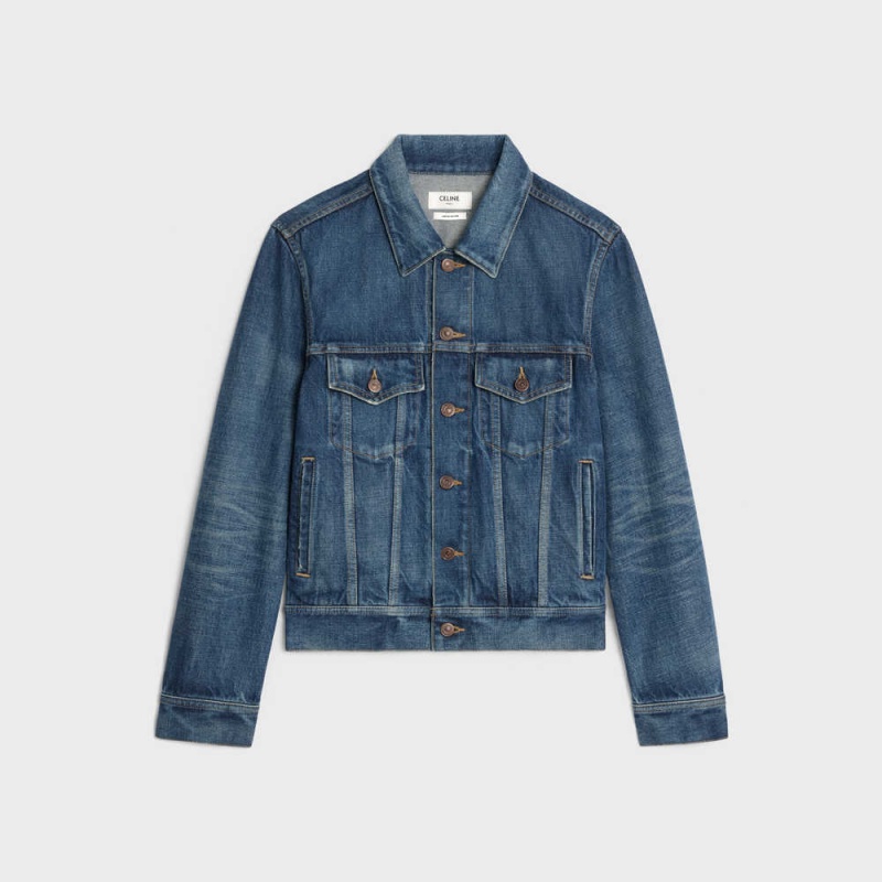 Celine Trucker In Dark Union Wash Denim Mont Koyu Açık Mavi | CL-592633