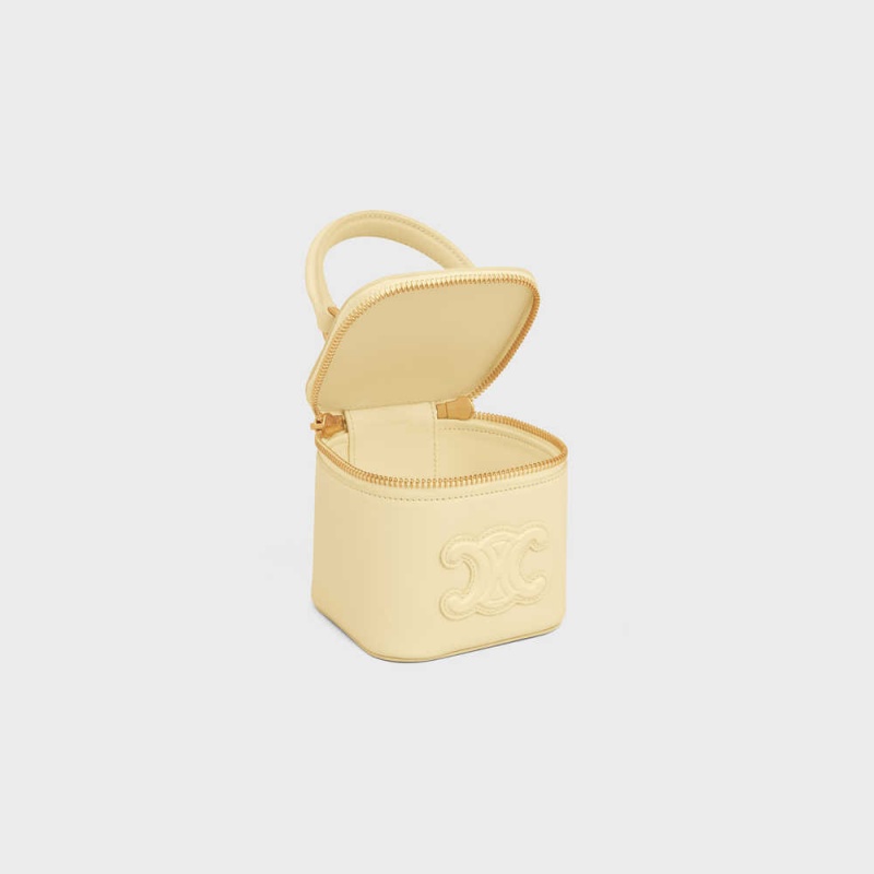 Celine Vanity Case Cuir Triomphe In Smooth Calfksin Mini Çanta Kayısı Rengi | CL-593040