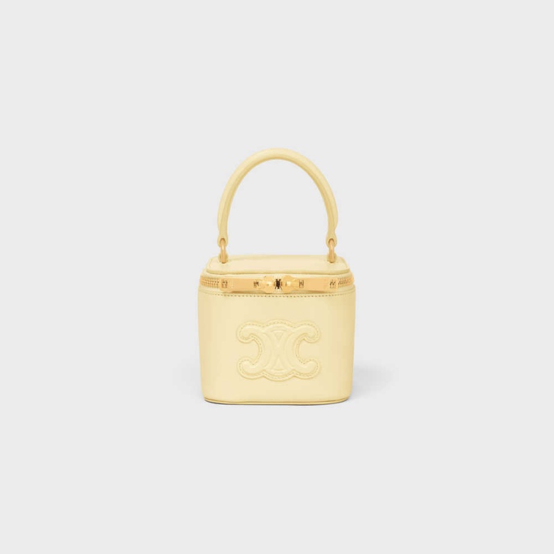 Celine Vanity Case Cuir Triomphe In Smooth Calfksin Mini Çanta Kayısı Rengi | CL-593040