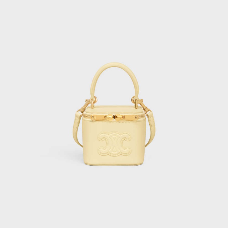 Celine Vanity Case Cuir Triomphe In Smooth Calfksin Mini Çanta Kayısı Rengi | CL-593040