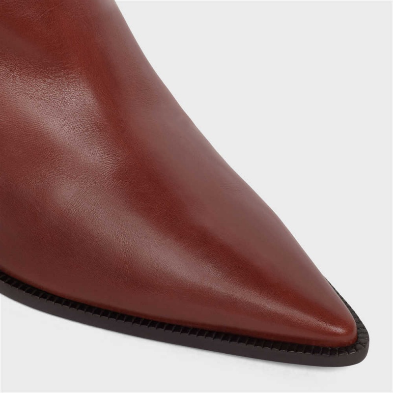 Celine Verneuil Triomphe Harness Low In Calfskin Bot Kahverengi | CL-592492