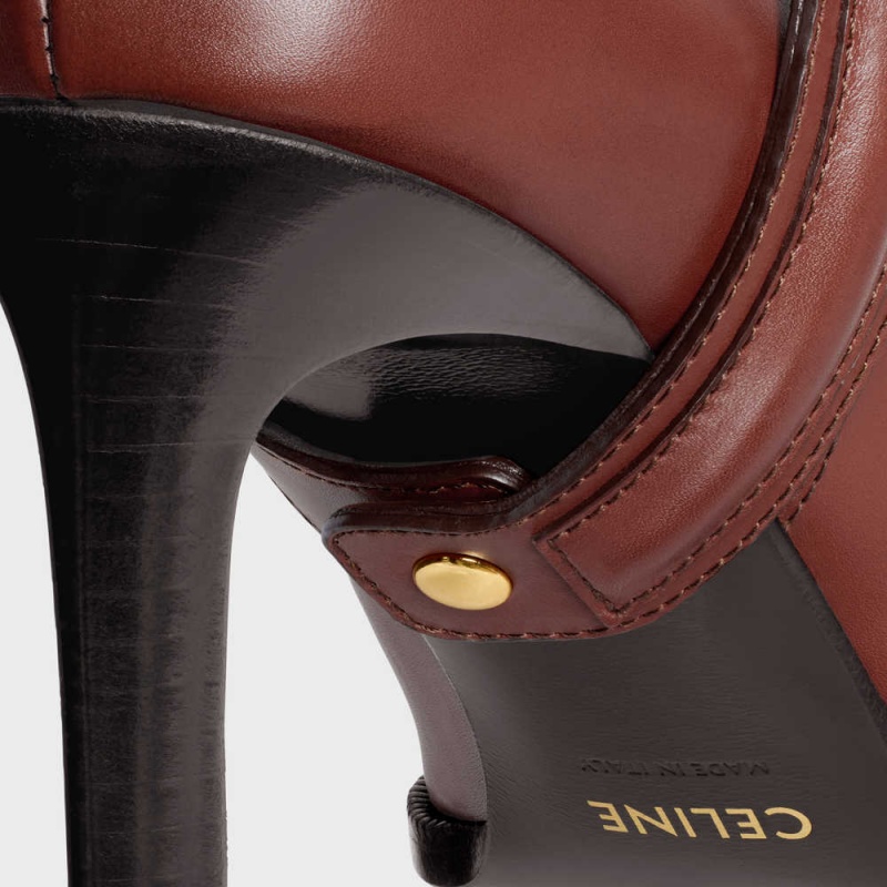 Celine Verneuil Triomphe Harness Low In Calfskin Bot Kahverengi | CL-592492