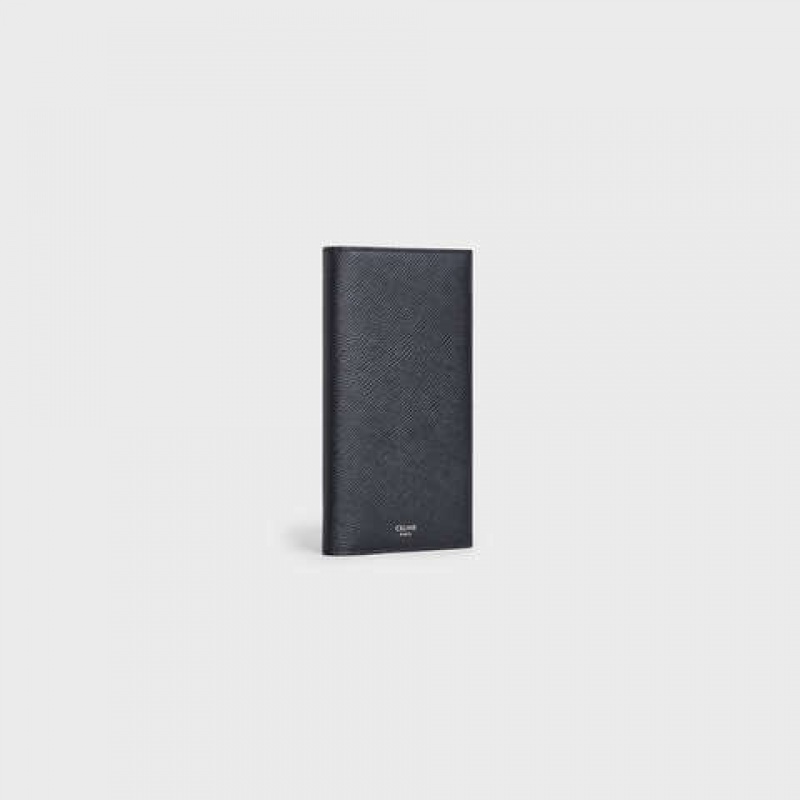 Celine Vertical With Coin Compartment In Grained Calfskin Cüzdan Siyah | CL-591799