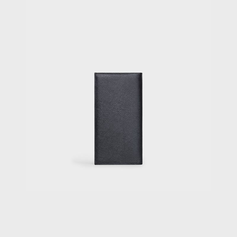 Celine Vertical With Coin Compartment In Grained Calfskin Cüzdan Siyah | CL-591799