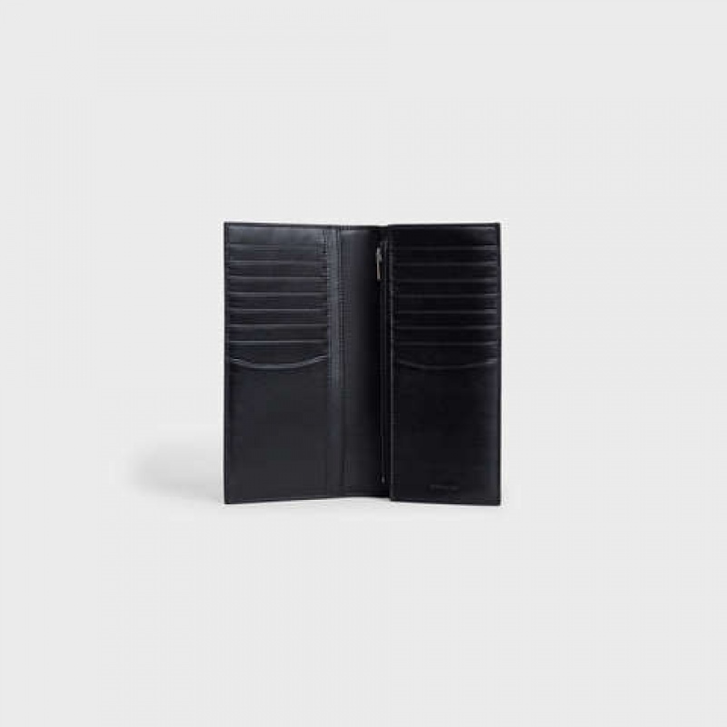 Celine Vertical With Coin Compartment In Grained Calfskin Cüzdan Siyah | CL-591799