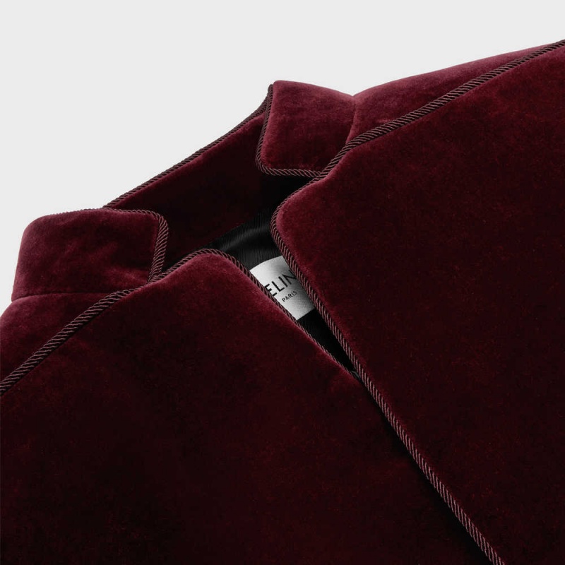 Celine Victorian In Pamuklu Velvet Mont Bordo | CL-592652