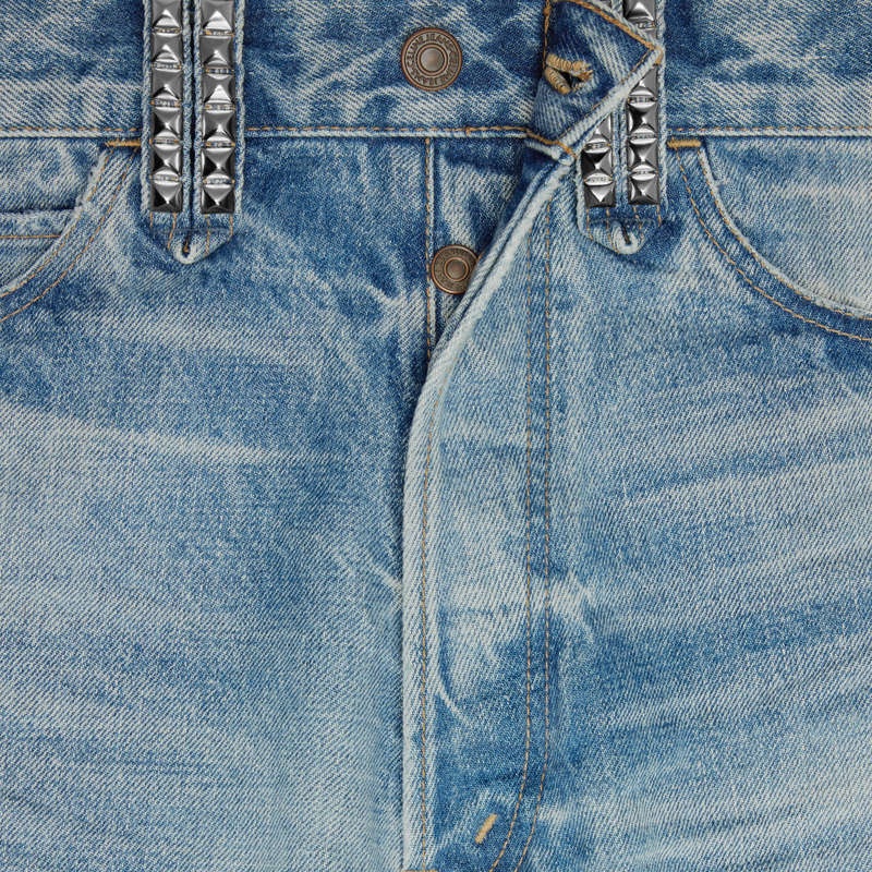 Celine Wesley With Studs In Zuma Wash Denim Şort Açık Mavi | CL-592070
