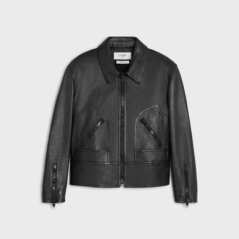 Celine Wiltern Blouson In Soft Leather Siyah | CL-591915
