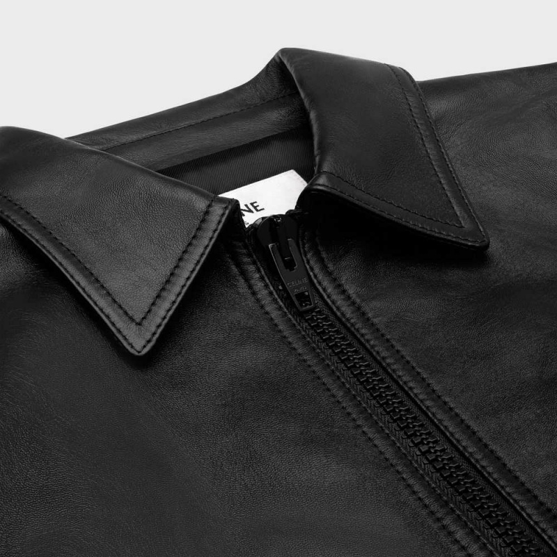 Celine Wiltern Blouson In Soft Leather Siyah | CL-592612