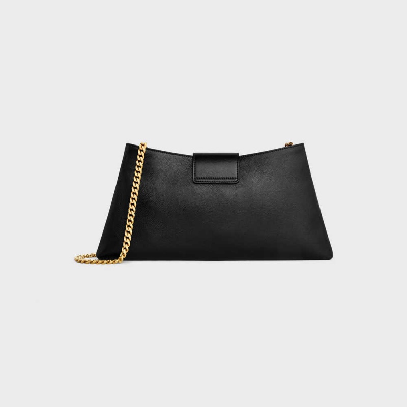Celine Wiltern Clutch Soft In Smooth Calfskin Triomphe Siyah | CL-593175