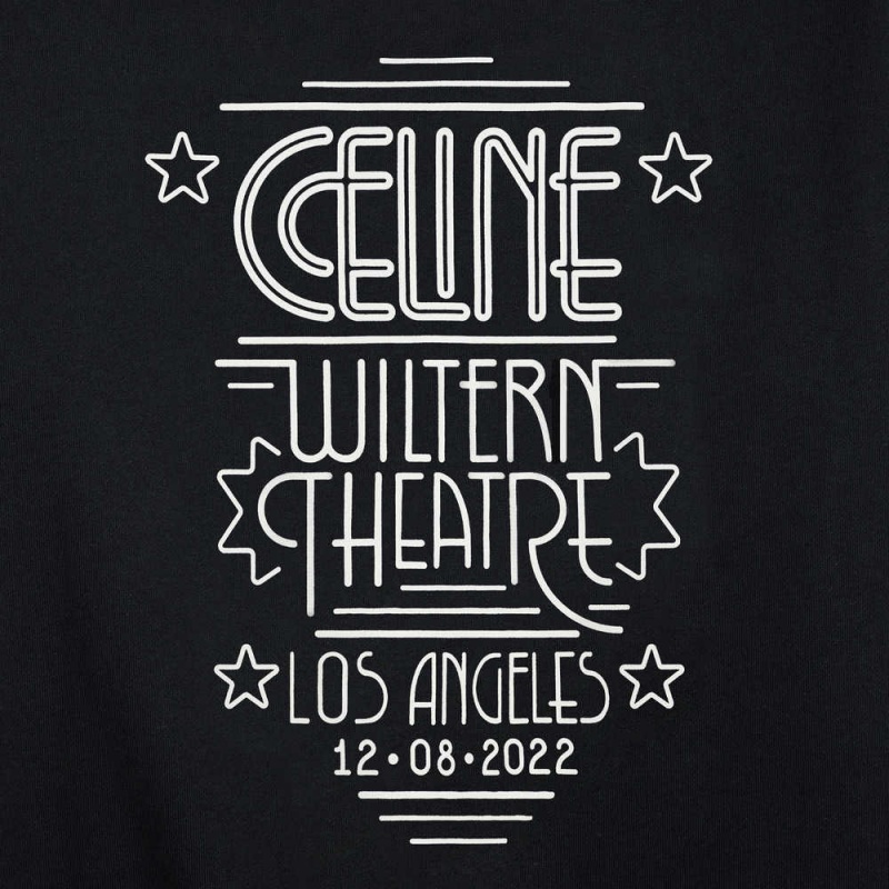 Celine Wiltern Hoodie In Pamuklu Fleece Tişörtü Siyah Beyaz | CL-592802