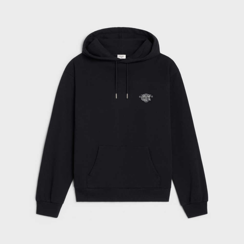 Celine Wiltern Hoodie In Pamuklu Fleece Tişörtü Siyah Beyaz | CL-592802
