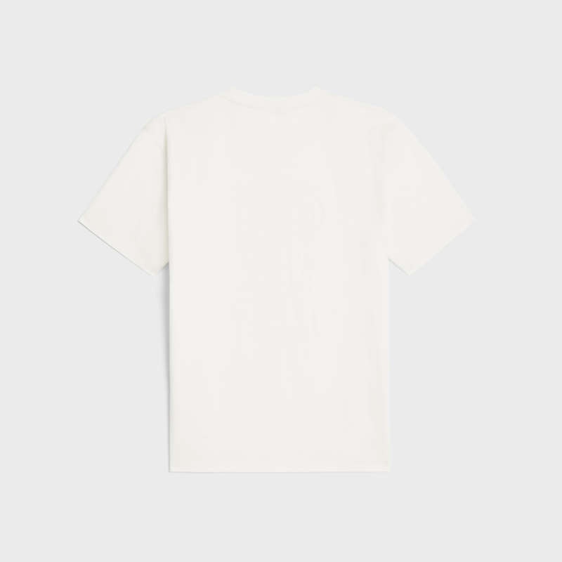 Celine Wiltern In Pamuklu Jersey T-shirt Beyaz Siyah | CL-592121