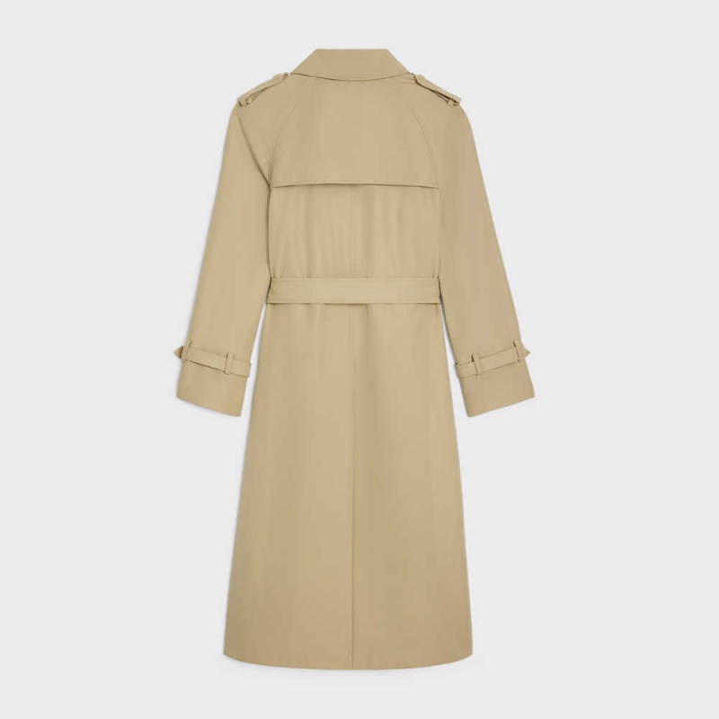 Celine Wiltern Trench In Pamuklu Gabardine Kaban Bej Rengi | CL-592620