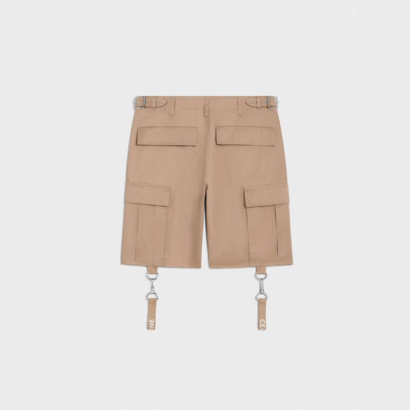 Celine With Celine Straps In Pamuklu Linen Şort Bej Rengi | CL-592067