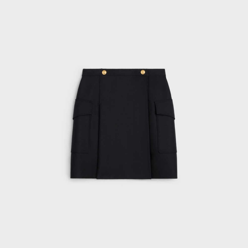 Celine With Patch Pockets In Mohair Yün Etek Siyah | CL-592870