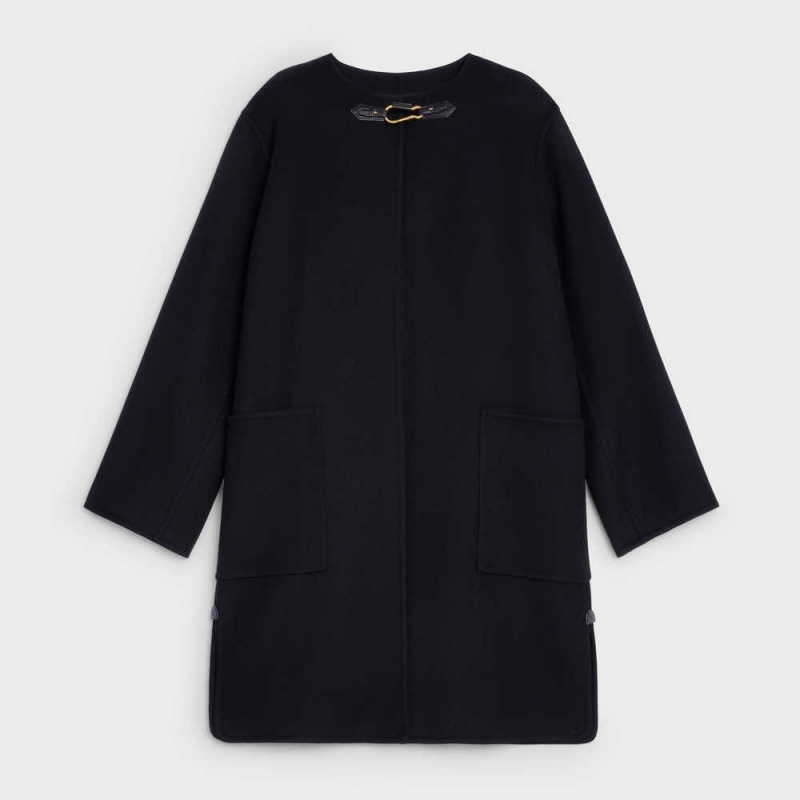 Celine With Pure Collar In Double Faced Cashmere Kaban Siyah | CL-592623