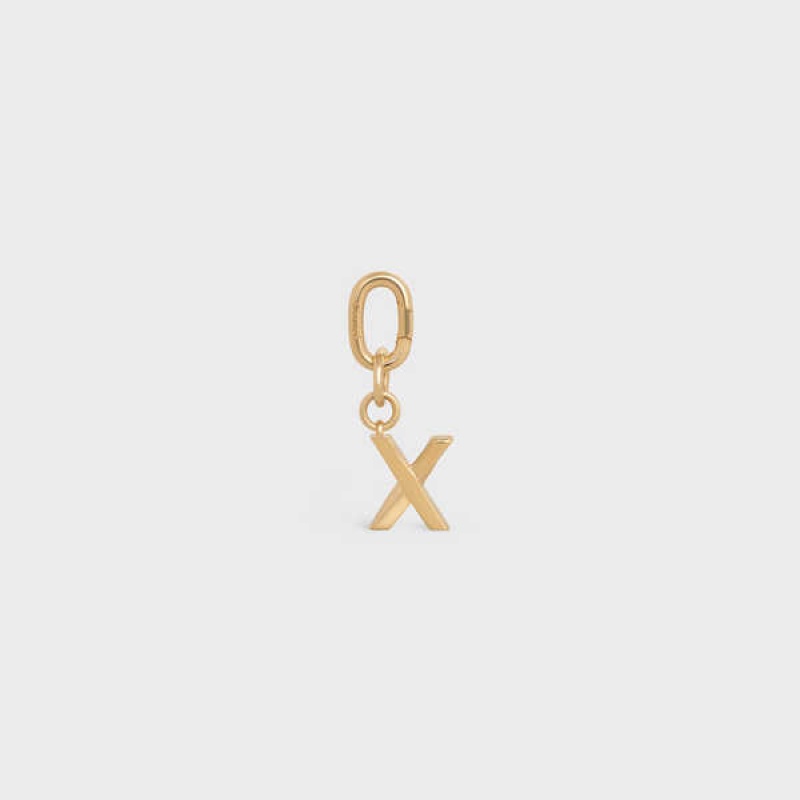 Celine X Charm In Brass Küçük Deri Ürünler Altın | CL-592943