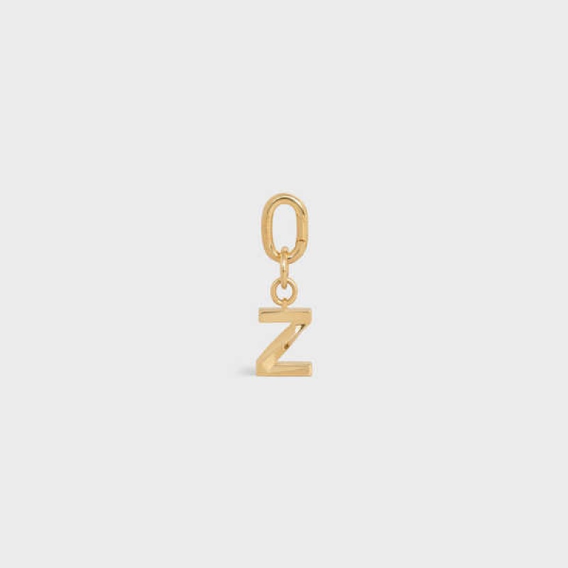 Celine Z Charm In Brass Küçük Deri Ürünler Altın | CL-592945